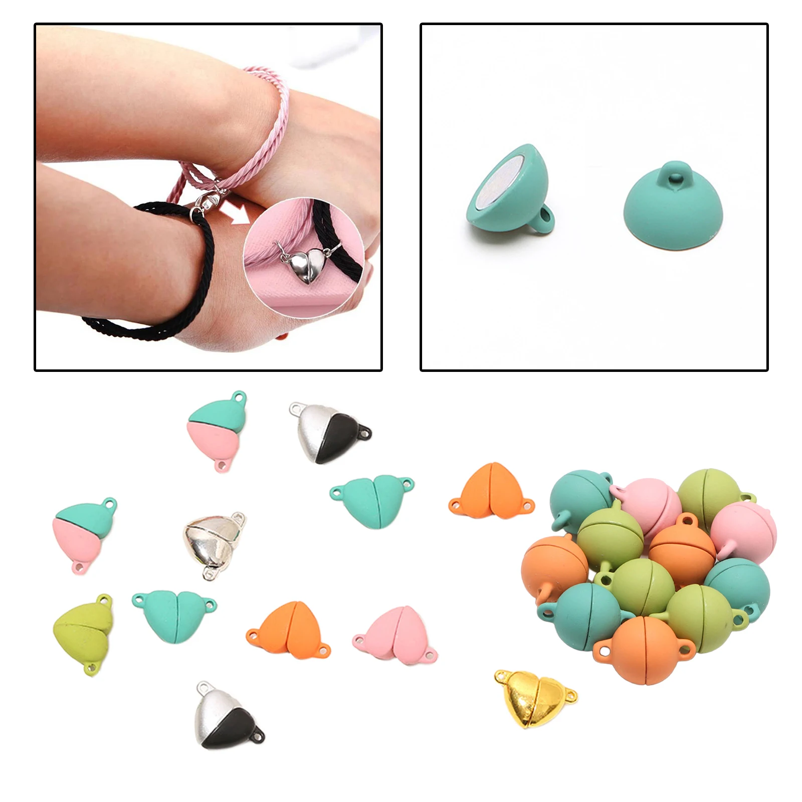 

12 комплектов магнитных застежек, смешанные цвета, Круглый Магнитный конвертер, застежки для ювелирных изделий, для изготовления браслетов, ...