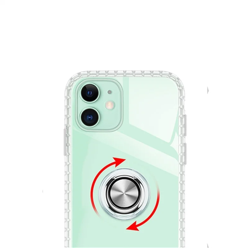 Clear TPU Rubber Soft Case for Iphone 11 Pro Max Xs Xr X 7 8 Plus Finger Ring Kickstand Phone Cover | Мобильные телефоны и