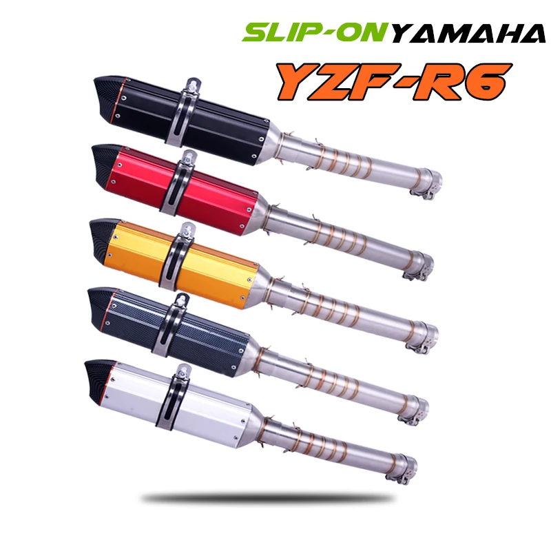 Глушитель выхлопной трубы мотоцикла средний передний Lik Slip On для Yamaha YZF 600 R6 1998 до