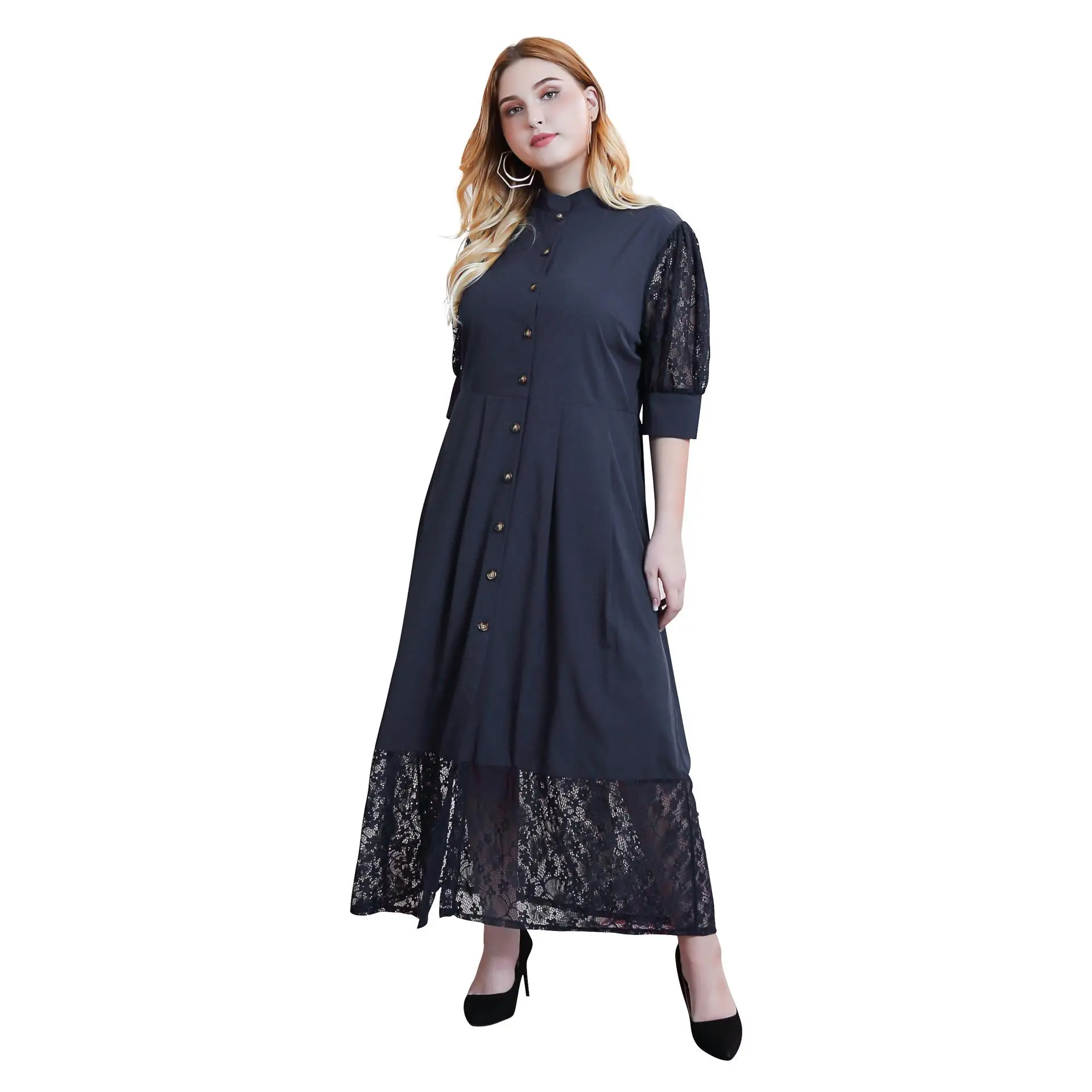 4xl кружевное лоскутное Макси платье большого размера женское винтажное