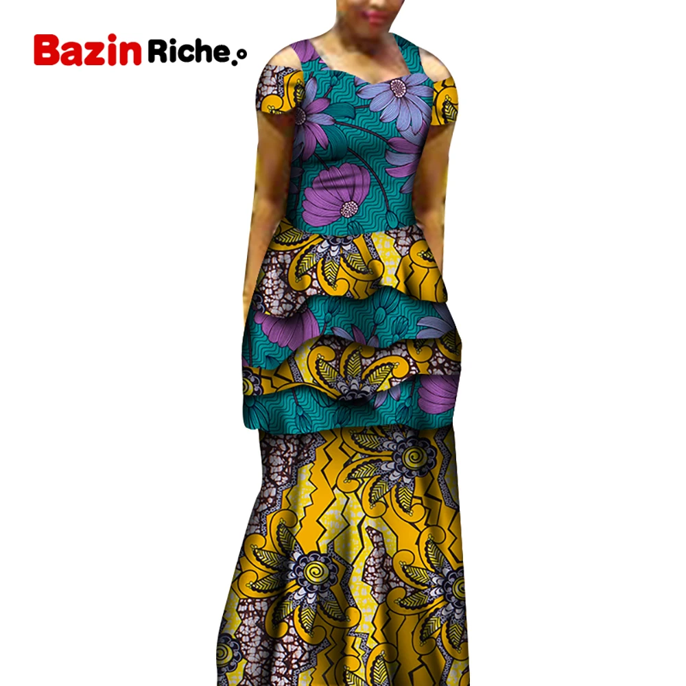 Бутон платья для женщин в африканском стиле с принтом Одежда пэчворк размера