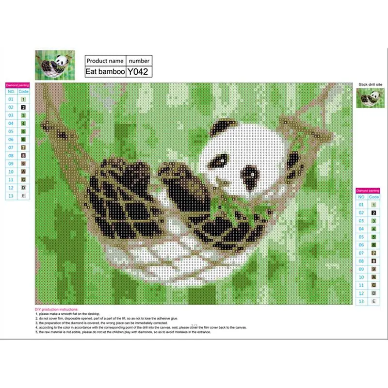 Полноразмерная Алмазная 5D картина сделай сам вышивка панда крестиком стразы