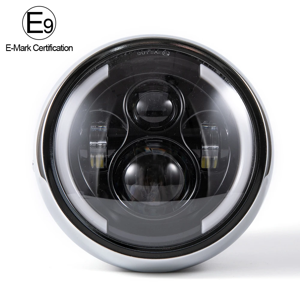 Emark мотоциклетные головной светильник высокий низкий пучок Светодиодный дневной