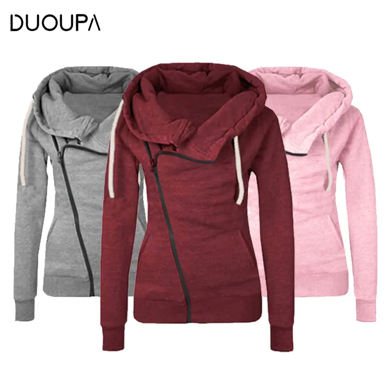 DUOUPA осенняя куртка красного цвета с отворотом и длинными рукавами капюшоном