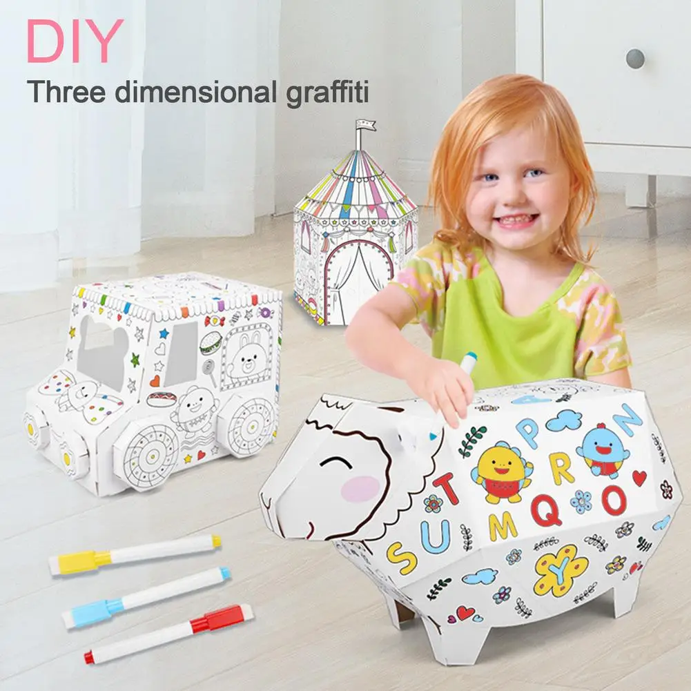 Картонный игровой домик сделай сам интерактивная обучающая игрушка картонная