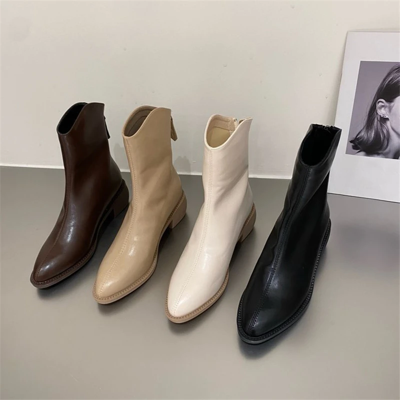 

2021 Winter Boots Women Motorcycle Botas Autumn Women's Shoes Ankle Boots Fashion Square Heel Sexy Sock Boots Punk Shoes Female