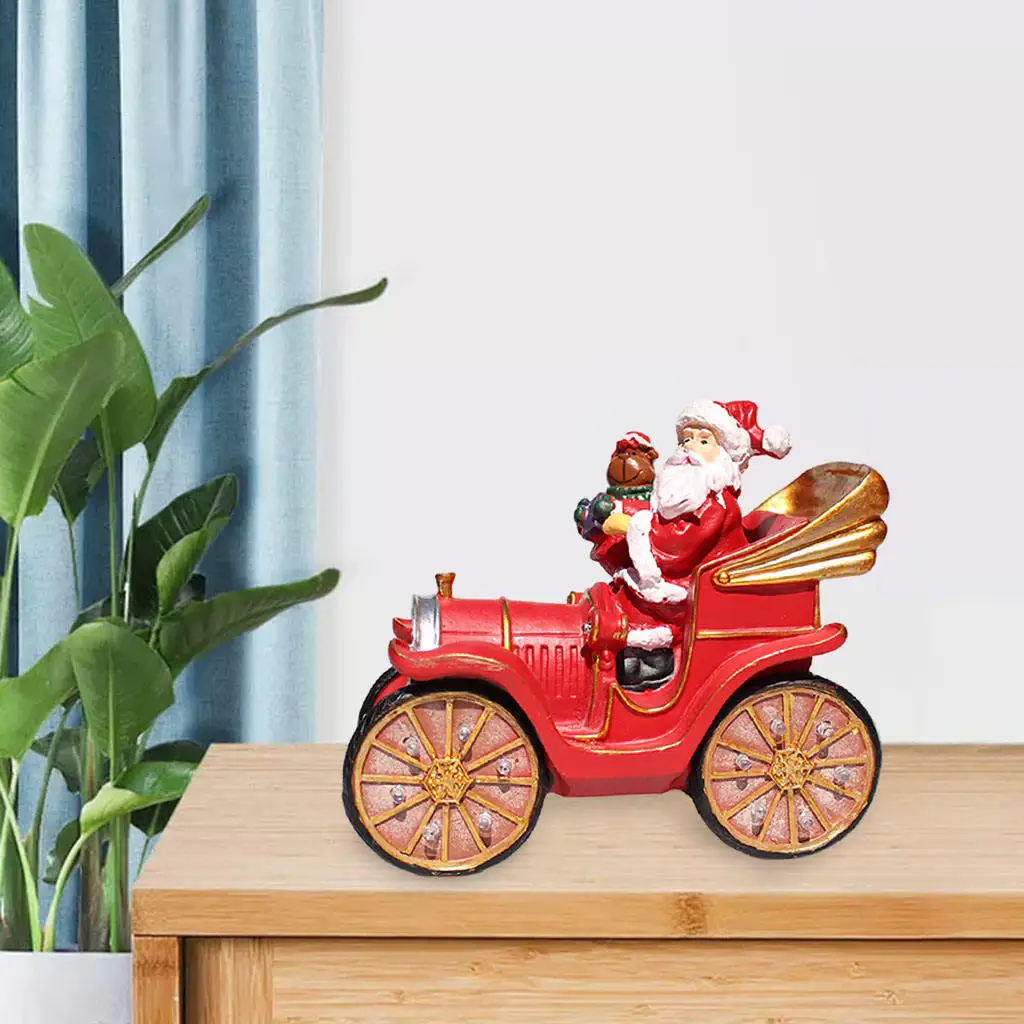 Santa Driving Train Ornament Desktop Christmas Decor Collection Present on - Санта, управляющий поездом, орнамент для стола, коллекция новогоднего декора, подарок.