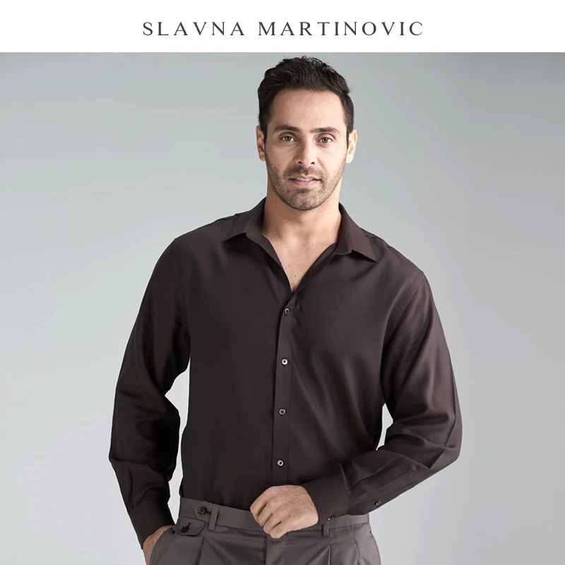 Осенняя Новая мужская деловая Повседневная рубашка с длинным