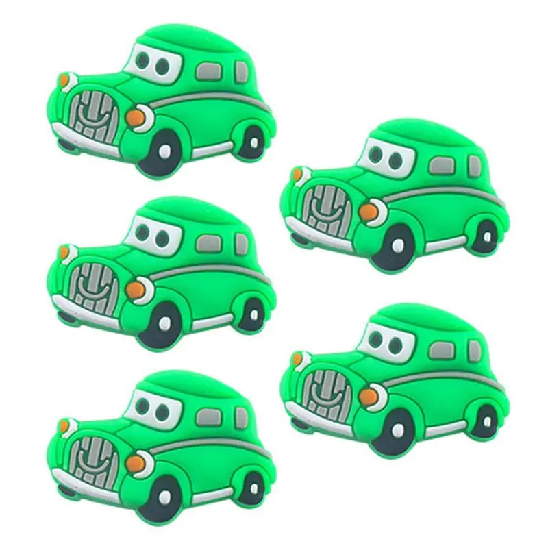 

5Pcs Cartoon Mini Car Silicone Beads Teether Baby Infant Teething Soother Molar Toys Shower Gifts