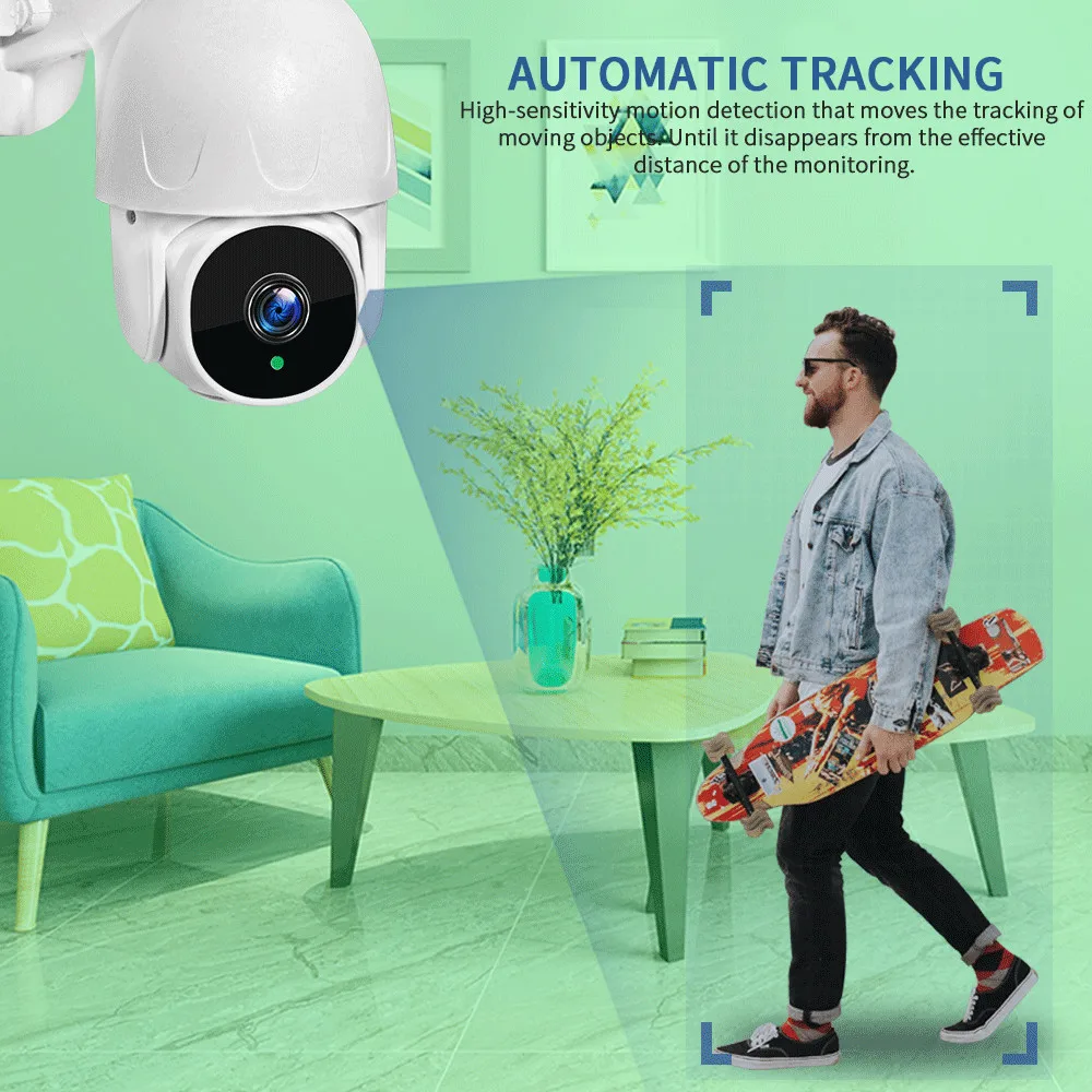 1080P PTZ купольная Wifi камера наружная 2MP автоматического слежения беспроводная