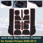 Противоскользящая резиновая накладка на дверь для Honda Fit Jazz 2008  2013 2009 2010 2011 GE6 GE7 GE89, автомобильные коврики, аксессуары для интерьера