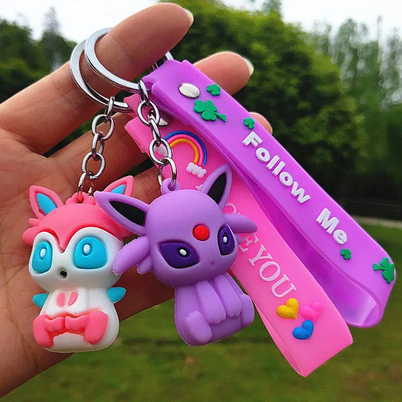 Брелок для ключей Pokemon Eevee милый мультяшный персонаж аниме школьная сумка