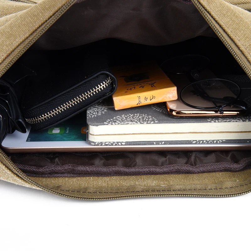 

Canvas Crossbody Shoulder Bag Men Zipper Casual Travel Messenger Pack Male Shoulder Sling Working Bags Bookbag Briefcase