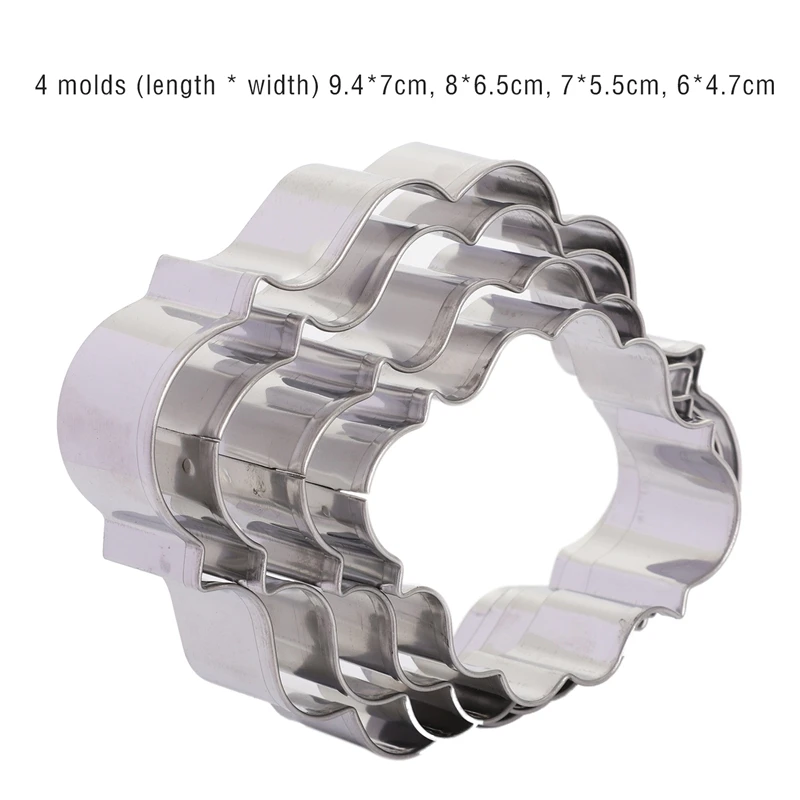 4 шт./компл. европейские свадебные рамки Формочки печенье Нержавеющая сталь