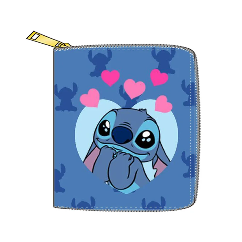 Новинка кошелек для монет Disney Stitch из ПУ кожи короткий маленький на молнии Длинный