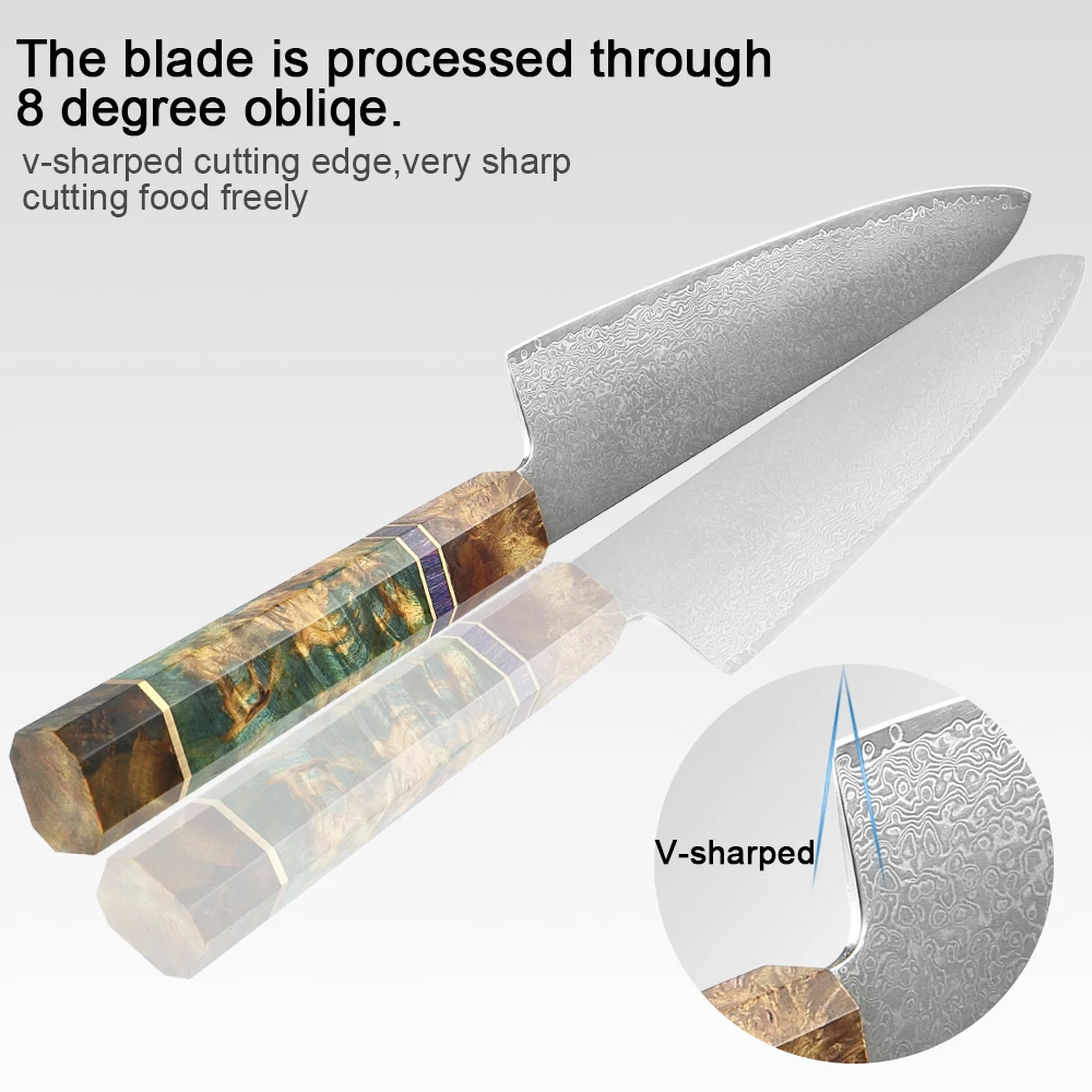 XITUO Kitchen Chef Knife High Quality VG10 Japanese Damascus Steel Octagonal Stable Wooden Handle Cleaver Cooking Tool | Дом и сад