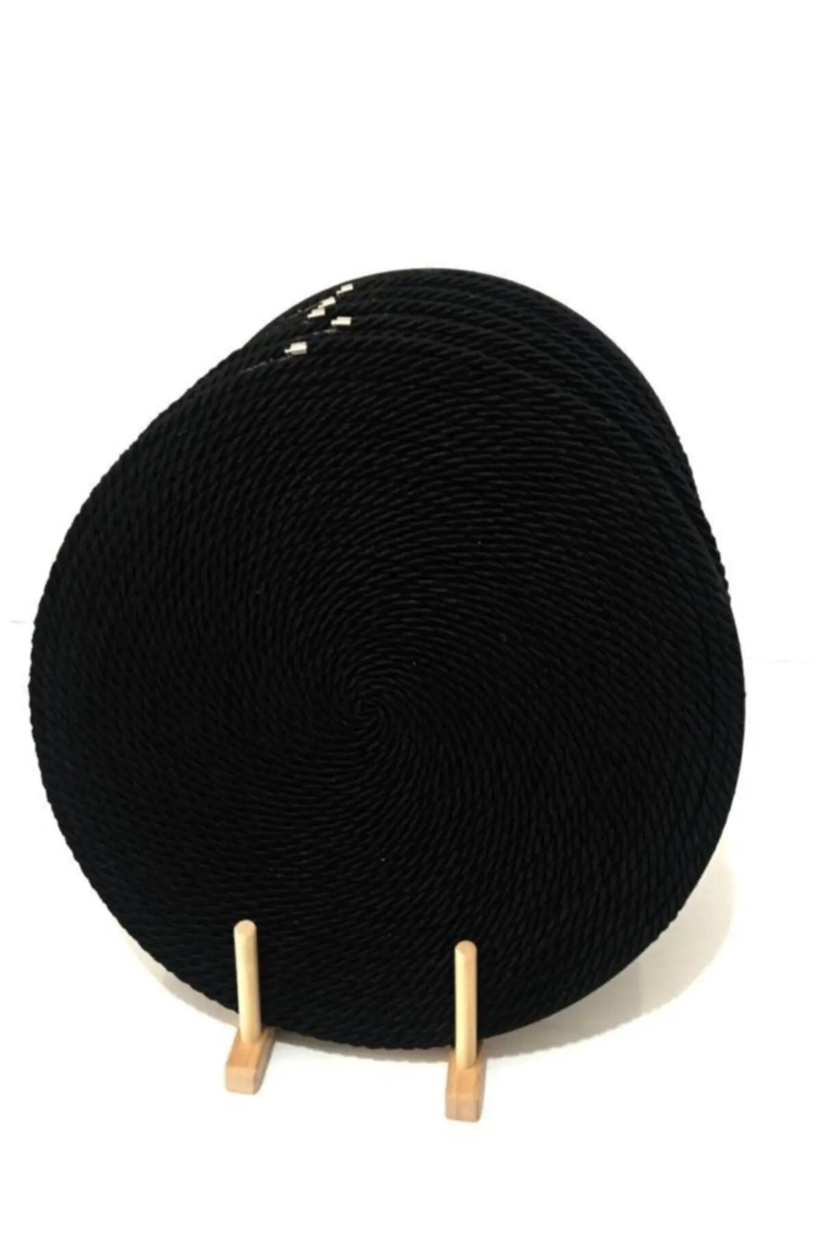 

Black Service Underplate Set of 6 Natural Knitted