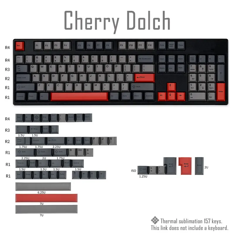 Cherry keycap dolch black термосублимационный процесс подходит для большинства