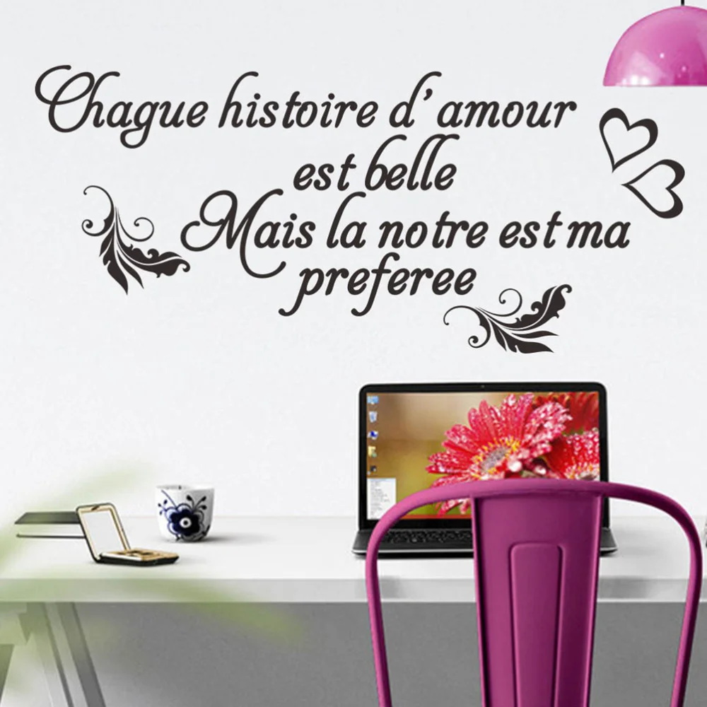 

French Wall Decals Removable Wall Art Sticker Quotes Sayings Words Art Decor