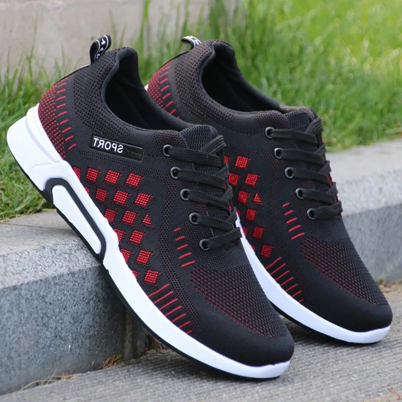 Promotion Flyknit Mens Shoes Casual Mesh Sneakers Men Loafers Breathable Comfortable Zapatos De Hombre Outdoor | Обувь