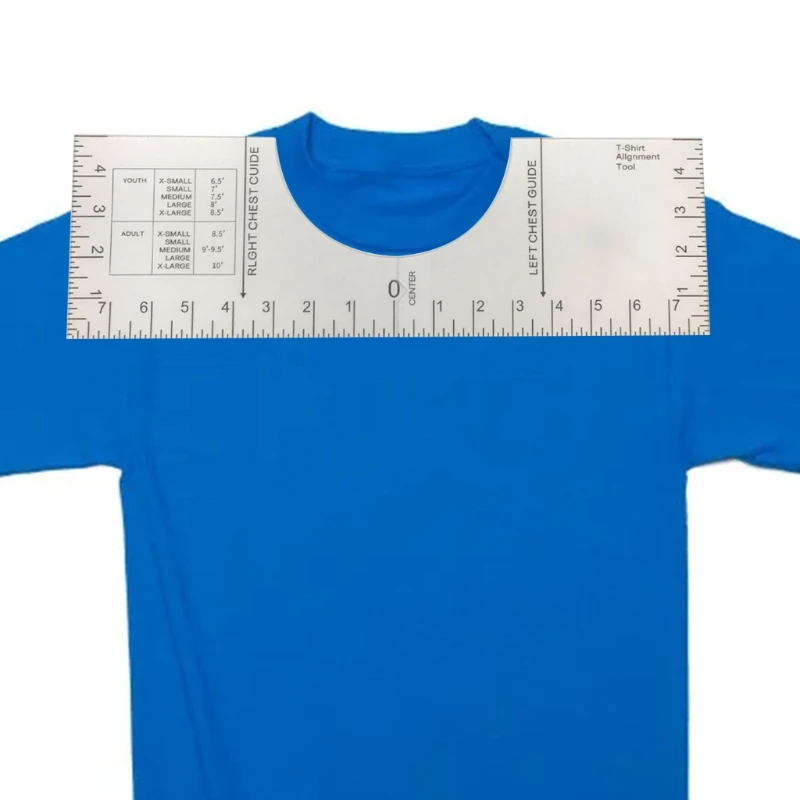 

Folding T-shirt ruler,Tee Ruler Guide for Applying Vinyl and Sublimation Designs On Shirts with Size Chart