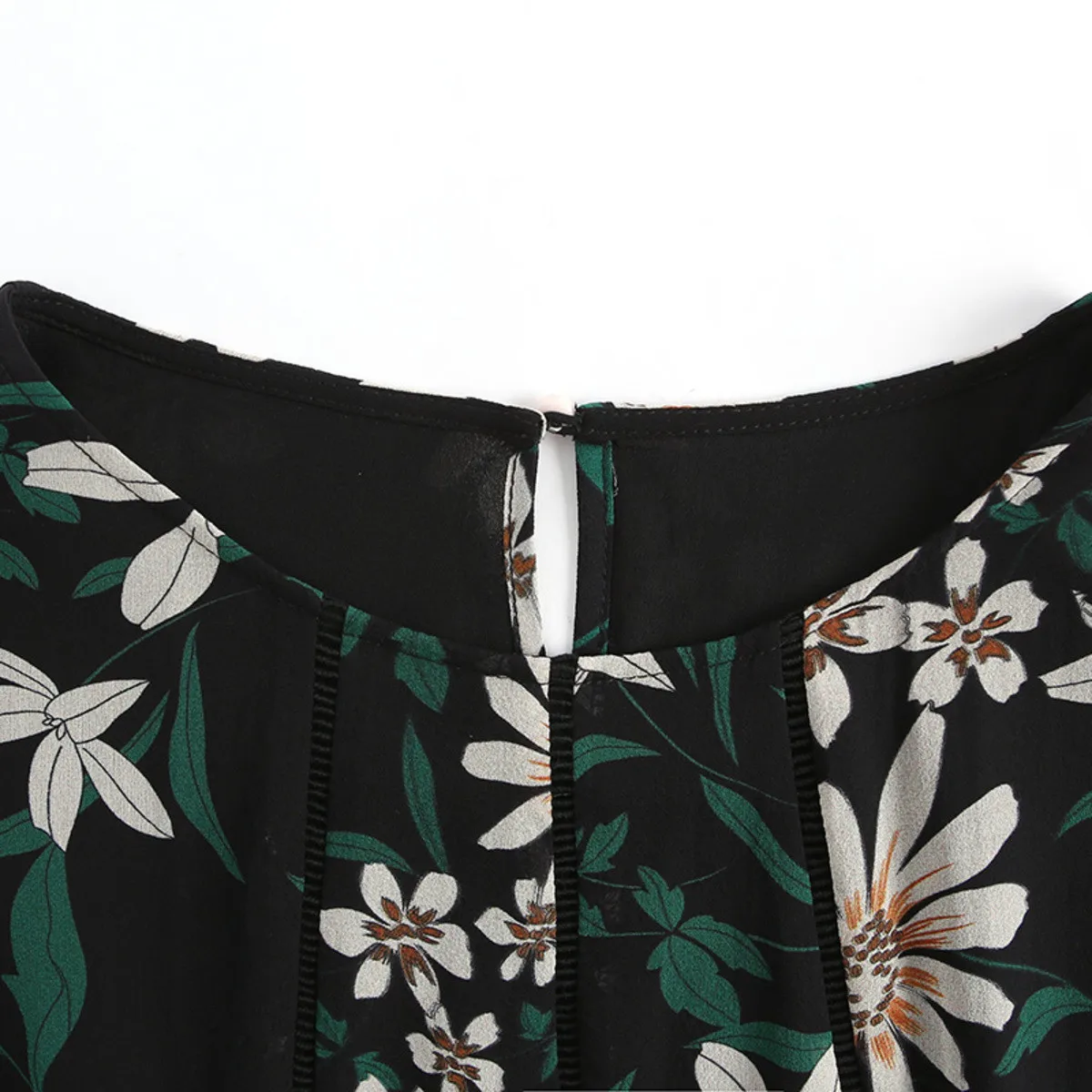 

masigoch 100% mulberry silk round neck mid-sleeve print quality dress