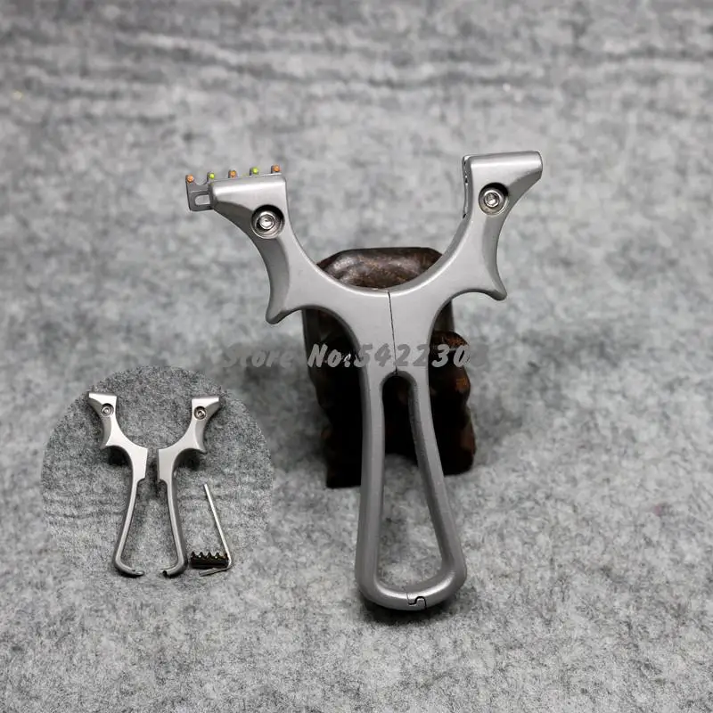 

Powerful Stainless Steel Slingshot Catapult With Flat Rubber Band Hunter Sling Shot For Hunting Outdoor Games Tools