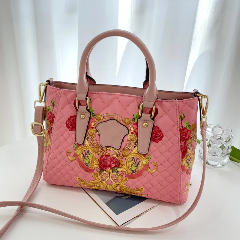 

New Women's Shoulder Bag Floral Print Big Capacity Handbags and Purse Casual Tote Bags Ladies Vintage Top-handle Bag Sac A Main