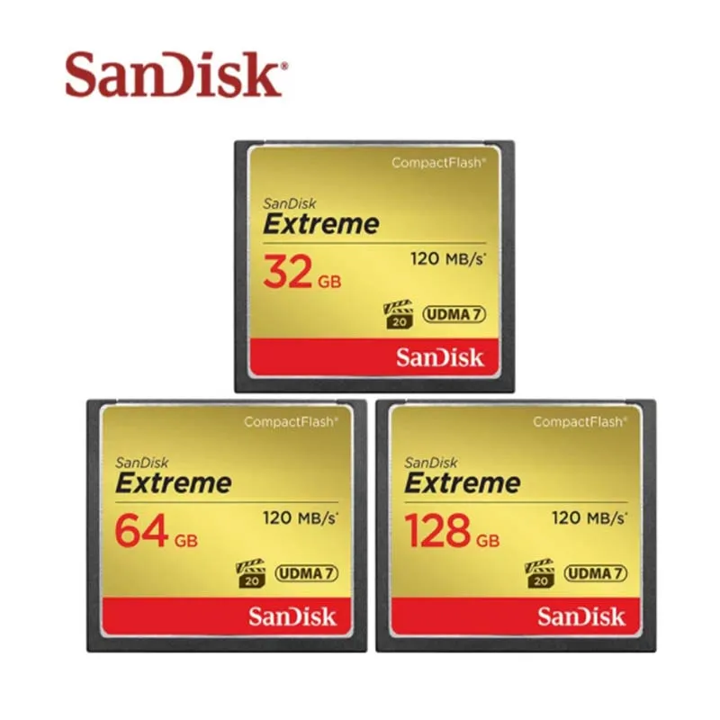 

SanDisk CF Card Extreme High Speed Memory Card 32GB 64GB 128GB Compact Flash Card UDMA-7 VPG-20 Full HD Video for Camera