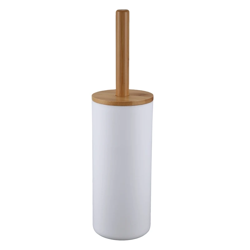 

Bamboo Floor-Standing Toilet Brush Set with Base Bathroom Toilet Brush Holder WC Accessories