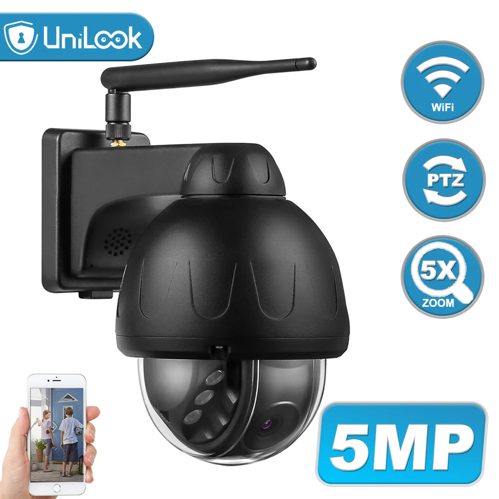 Unilook 5MP наружная PTZ купольная камера с Wifi высокоскоростной 5X оптический зум низкий