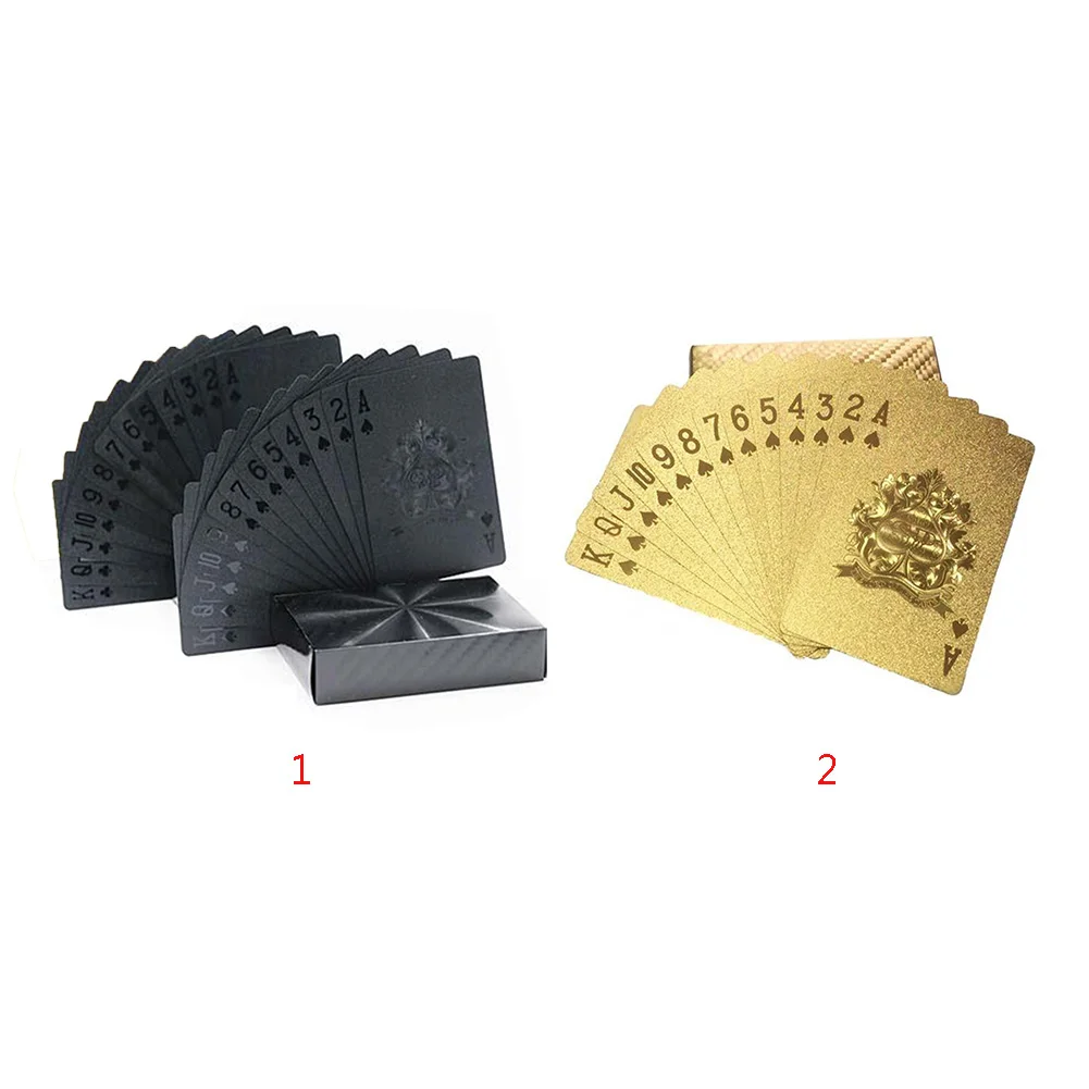 

Playing Cards Waterproof Golden Poker Collection Black Diamond Poker Cards Hot Gift Standard Party Playing Cards Set