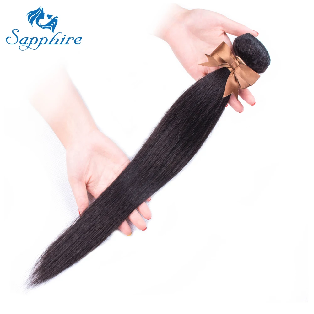 Сапфировые бразильские прямые пучки волос 100% человеческие 3 шт Remy волосы для