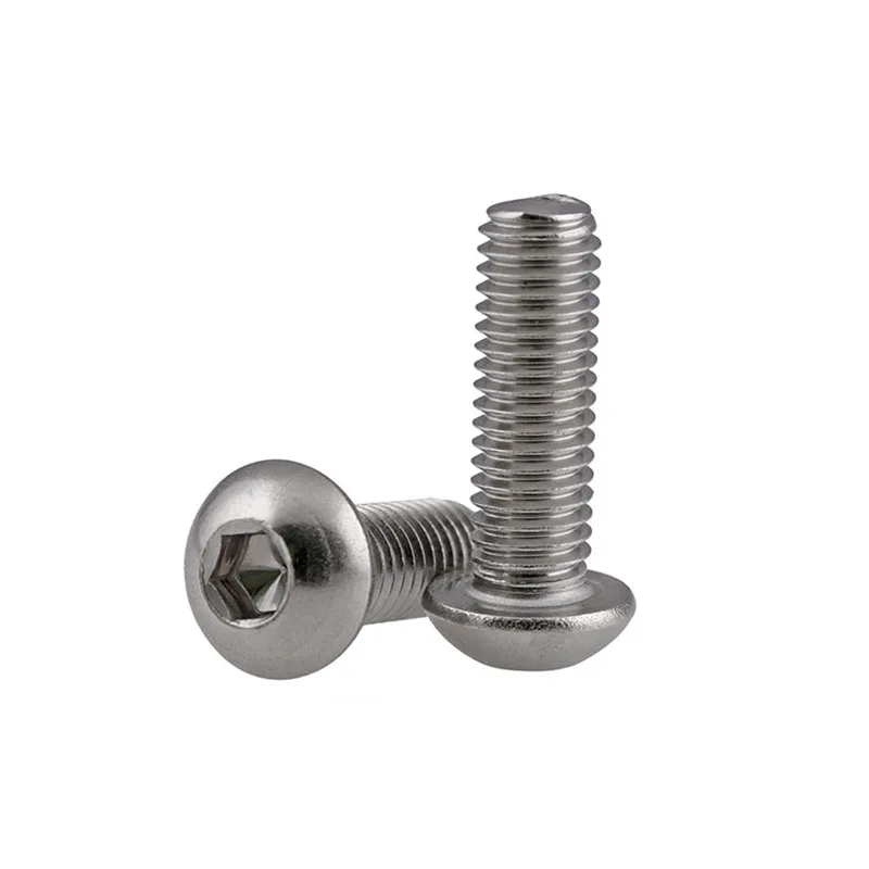 10/50pcs M2 M2.5 M3 M4 M5 M6 M8 A2-70 304 Stainless Steel ISO7380 Button Head Hex Hexagon Socket Allen Screw Bolt L=3-80mm - купить по