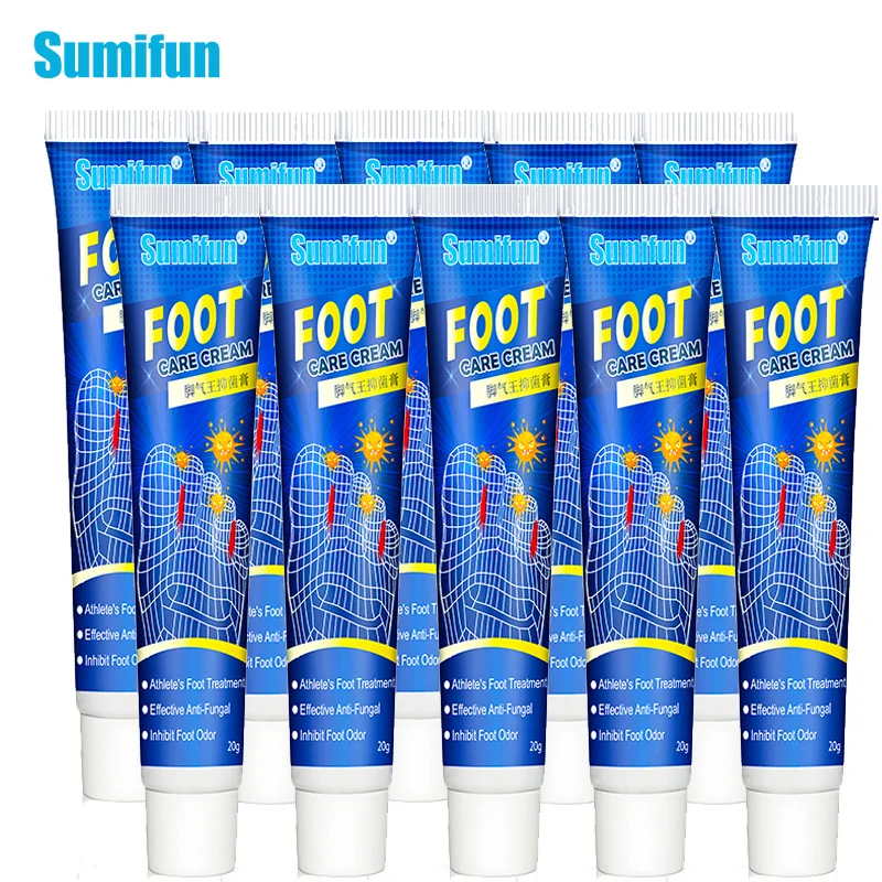 

Sumifun 10pcs Anti Fungal Infections Foot Cream Foot Pain Relief Beriberi Itch Erosion Peeling Blisters Feet Ointment Feet Care