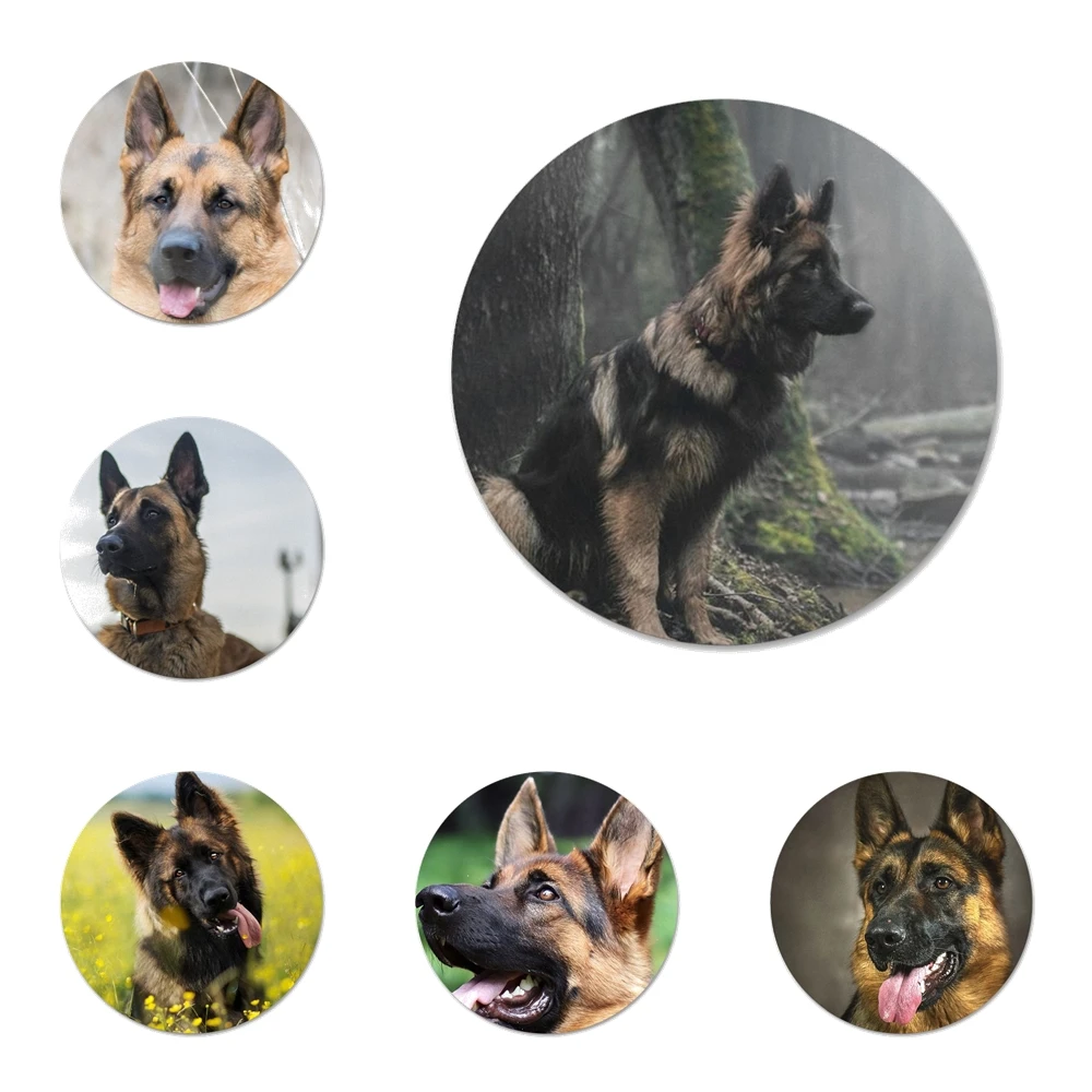 

Милые значки в виде животных немецкой овчарки, значки, металлические значки для украшения одежды и рюкзака