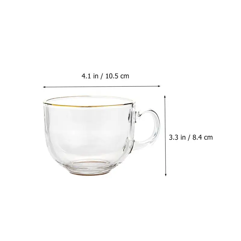 

3pcs Coffee Glass Cup Home Office Transparent Glass Water Milk Drinking Cup