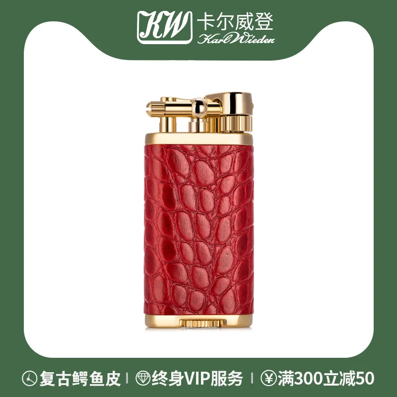 

Leather Lighter Zorro Co-branded Carl Vuitton Noble Lighter Holiday Gift Handmade Collection Leather Crocodile Pattern Lighter