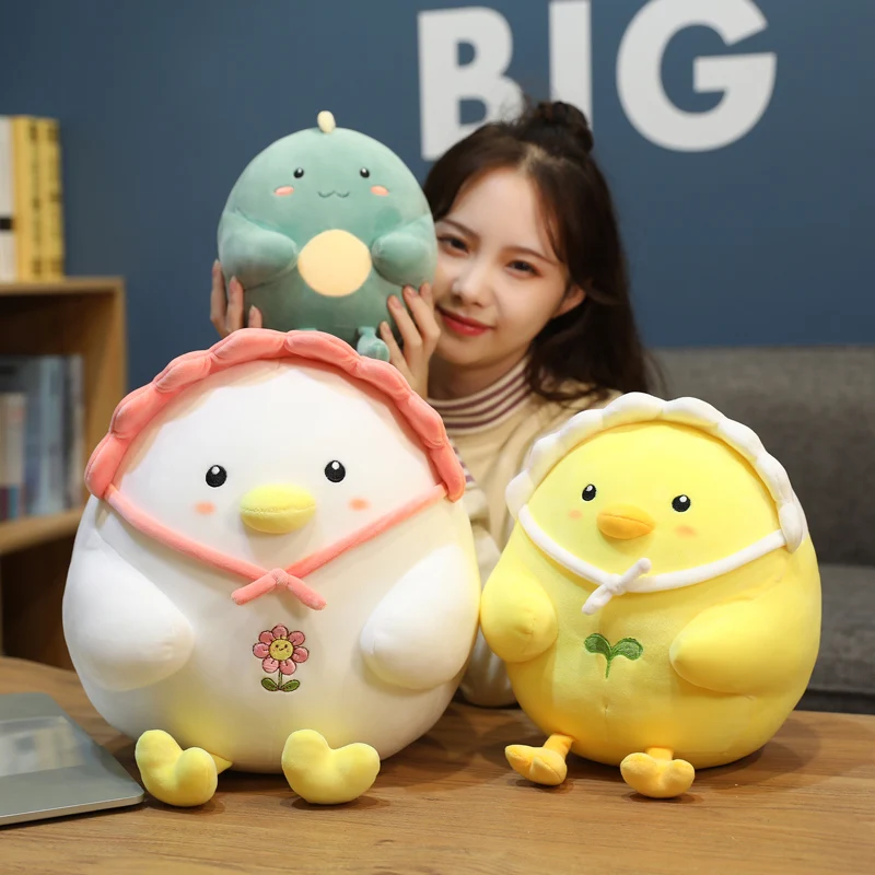

Lovely Stuffed Round Animal Dinosaur Dolls Soft Duck Plush Toy Kids Gift