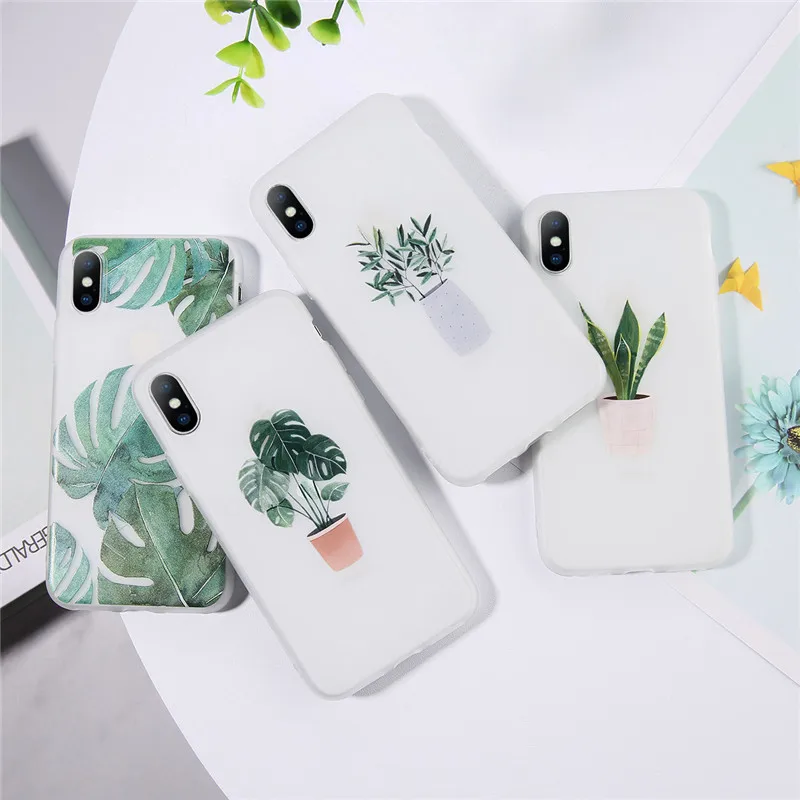 Прозрачный чехол iPWSOO для телефона с растениями в горшке iPhone 11 Pro Max X XS XR Xs
