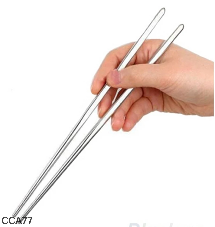 

2 Pair Chinese Stylish Non-slip Design Chop Sticks Stainless