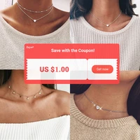 crystal star heart necklace women choker gold moon necklaces clavicle pendant collier femme chain collares 2019 fashion jewelry
