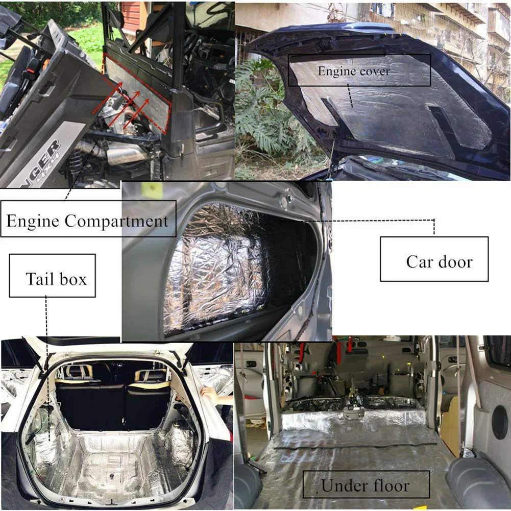 

1Mx10M Car Heat Shield Insulation Mat Hood Insulation Audio Noise Insulation and Dampening Automotive Sound Deadener