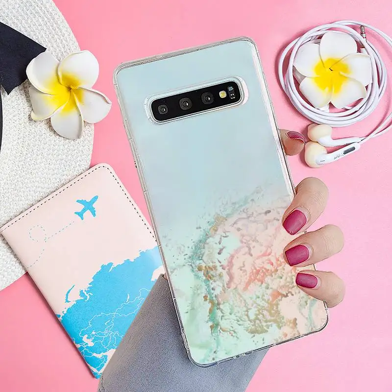 

Marble Gradient Phone Case Transparent for samsung A 21s 50 71 S 8 9 20 20fe note 10 20 ultra plus