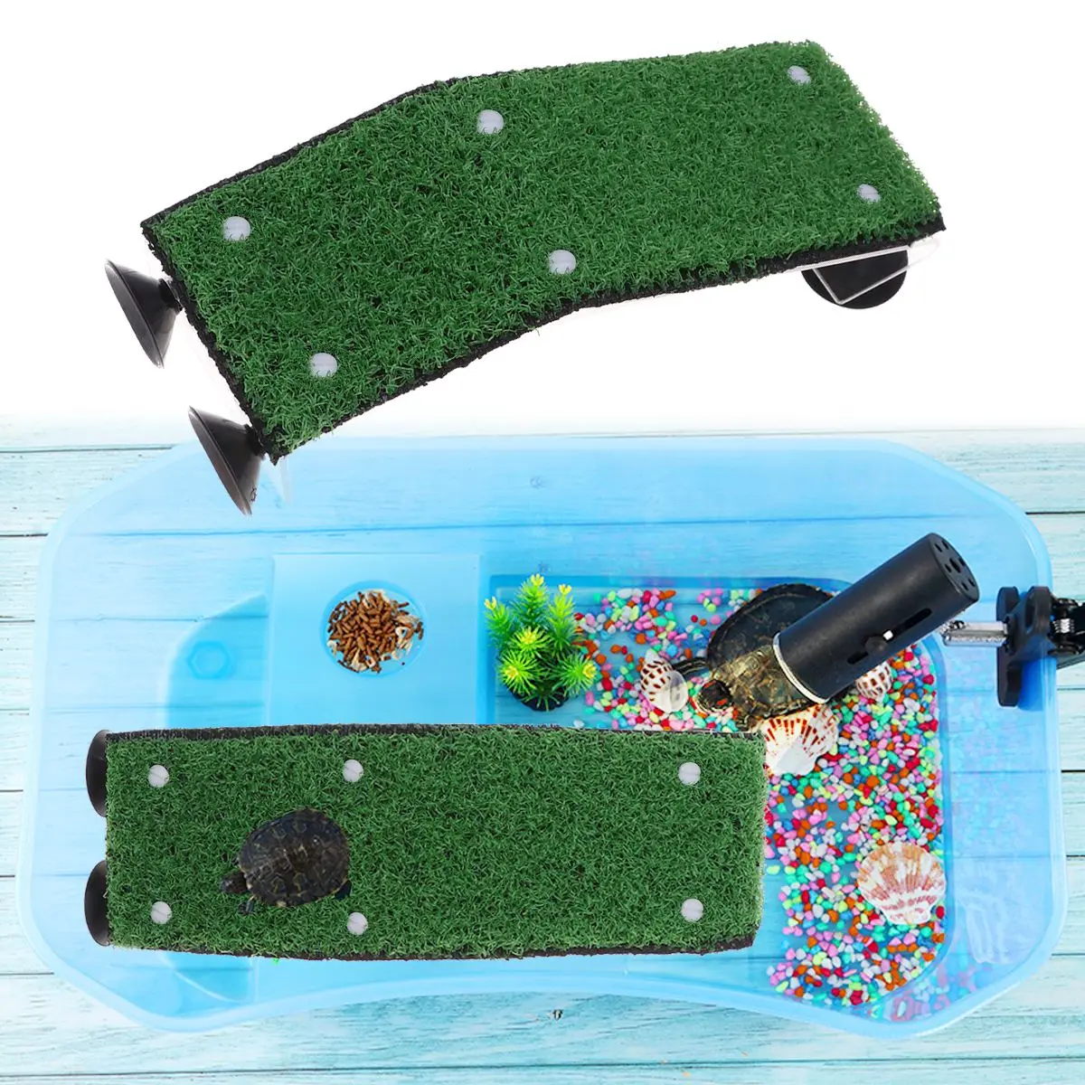 Уникальный дизайн имитация лужайки террасы аквариумная черепаха Tank черепаховой