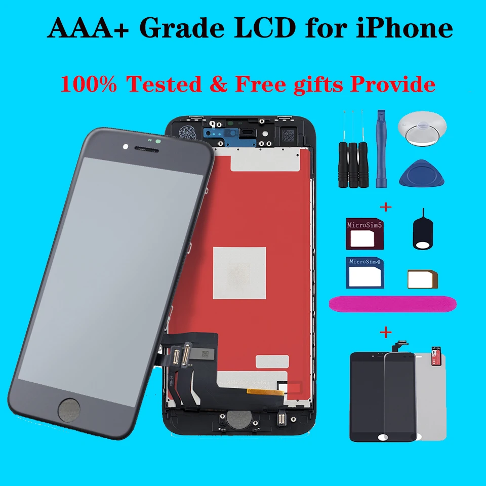 Экран AAA + для iPhone 8 7 6 plus сменный ЖК дисплей Apple iphone XS X XR сенсорный экран дигитайзер