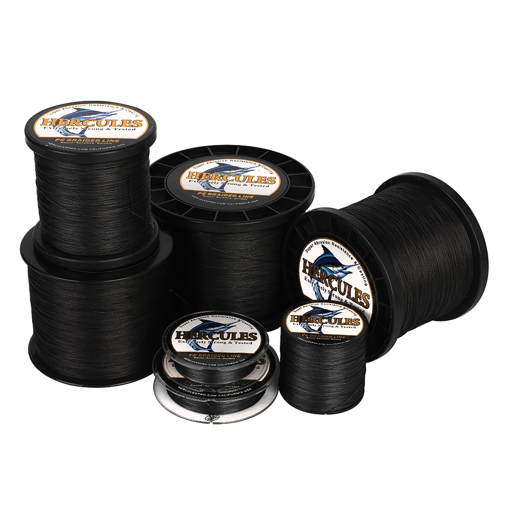 Hercules Sea Fishing Line 12 Strands Braided Multifilament Fishing Wire 10-300lb 1500M 100% PE 15 Color Braided Fishing Tackle