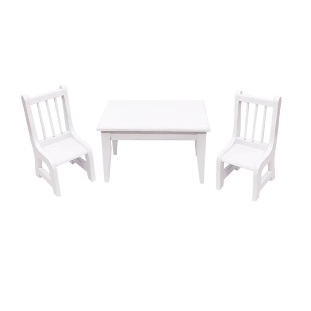 1:12 Кукольный домик миниатюрная мебель деревянный белый обеденный стол модель
