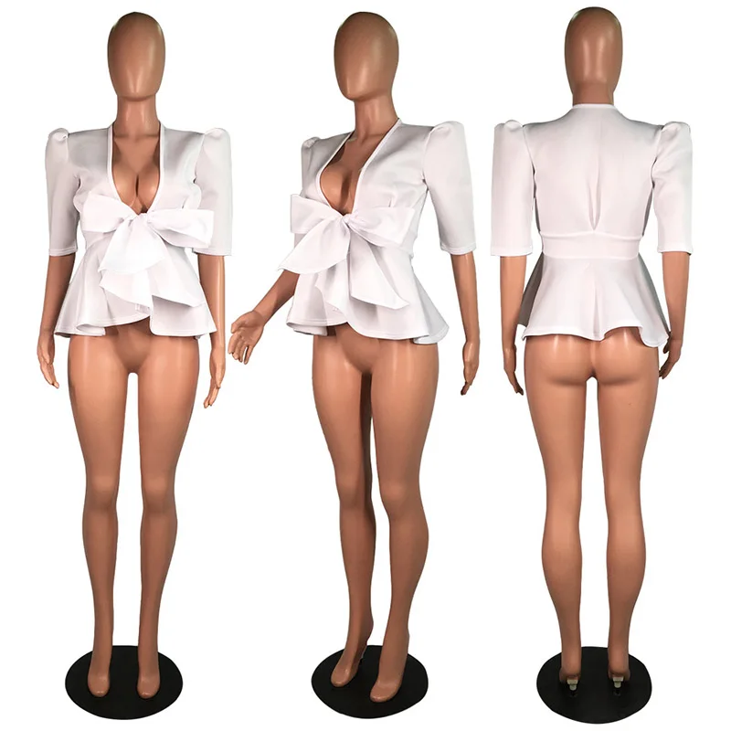 Женский блейзер с рюшами однотонная куртка v образным воротником осенняя одежда