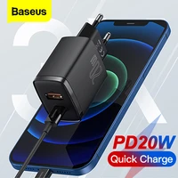 baseus usb type c charger qc 3 0 pd 20w fast charging phone charger for iphone 12 11 xs pro max xr x 8 7 6 huawei xiaomi samsung